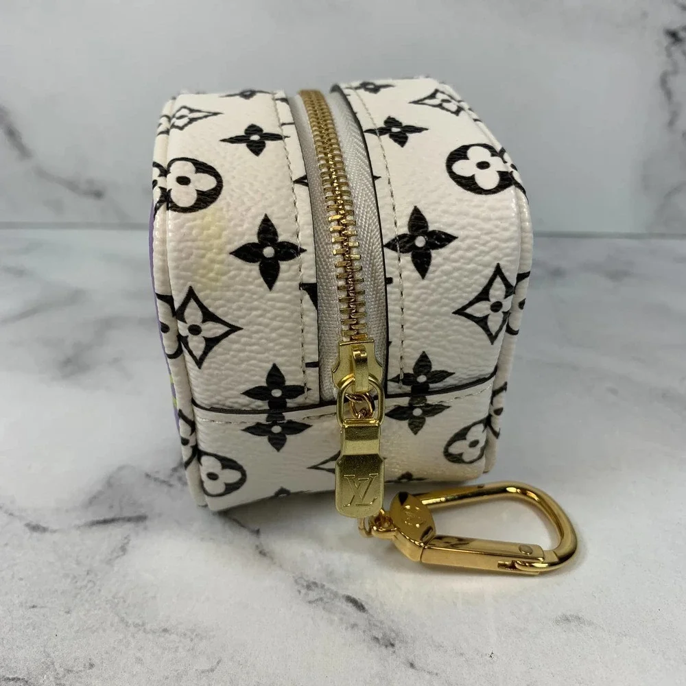 Louis Vuitton Giant Cube Monogram Purple/Black/White Coin Purse Chain Case LV - Picture 7 of 12